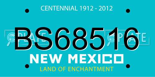 BS68516 New Mexico License Plate