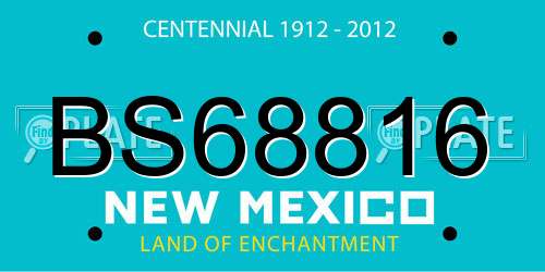 BS68816 New Mexico License Plate