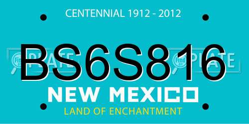 BS6S816 New Mexico License Plate