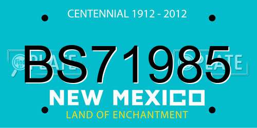 BS71985 New Mexico License Plate
