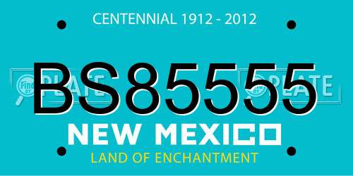 BS85555 New Mexico License Plate
