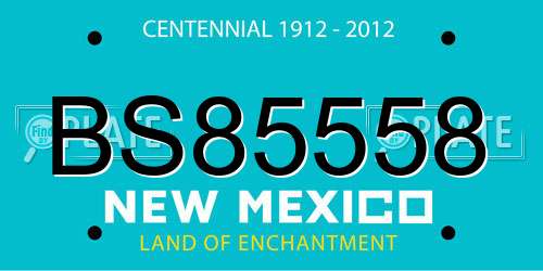 BS85558 New Mexico License Plate