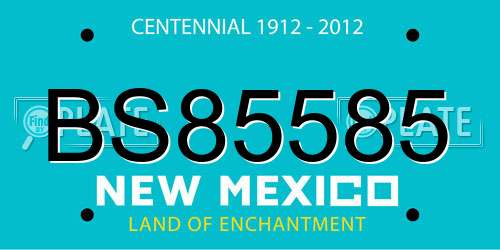 BS85585 New Mexico License Plate