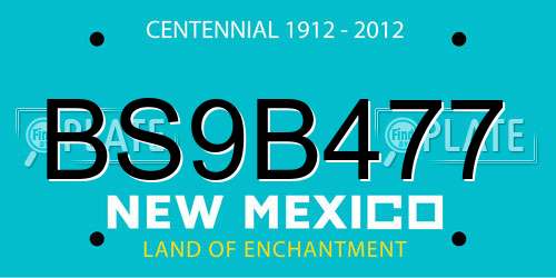 BS9B477 New Mexico License Plate
