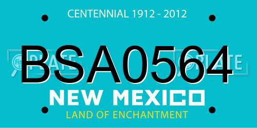 BSA0564 New Mexico License Plate