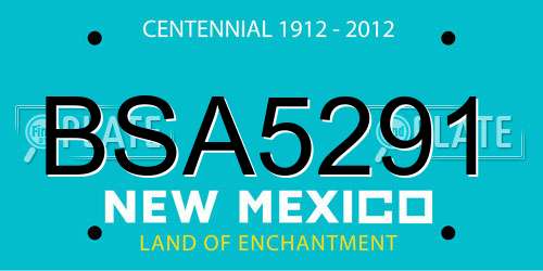 BSA5291 New Mexico License Plate