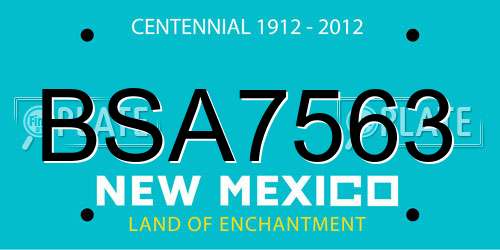 BSA7563 New Mexico License Plate