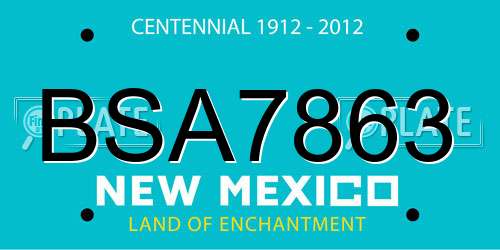 BSA7863 New Mexico License Plate