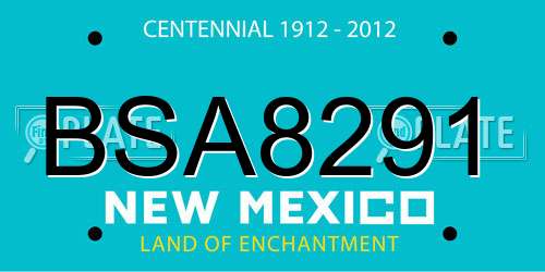 BSA8291 New Mexico License Plate
