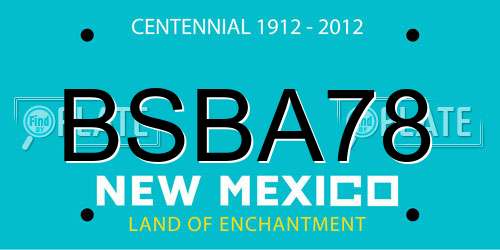 BSBA78 New Mexico License Plate