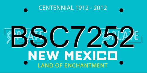 BSC7252 New Mexico License Plate