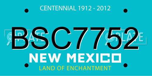 BSC7752 New Mexico License Plate