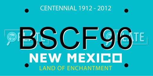 BSCF96 New Mexico License Plate