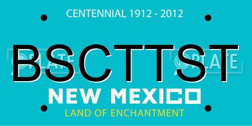 BSCTTST New Mexico License Plate