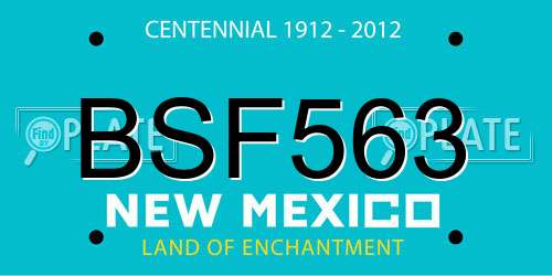 BSF563 New Mexico License Plate