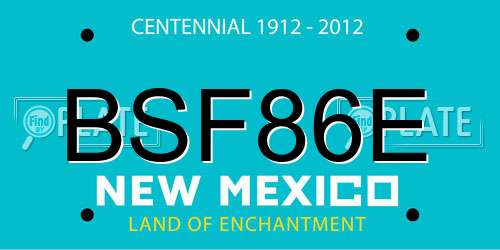 BSF86E New Mexico License Plate