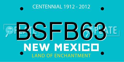 BSFB63 New Mexico License Plate