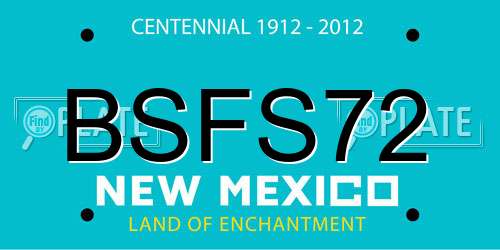 BSFS72 New Mexico License Plate