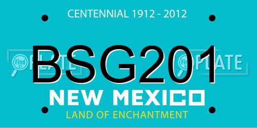 BSG201 New Mexico License Plate