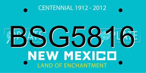 BSG5816 New Mexico License Plate