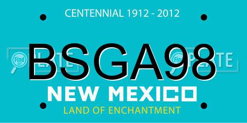 BSGA98 New Mexico License Plate