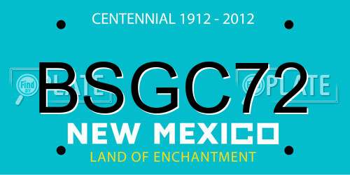 BSGC72 New Mexico License Plate