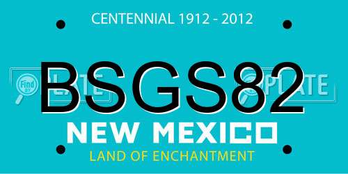 BSGS82 New Mexico License Plate