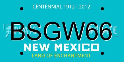 BSGW66 New Mexico License Plate