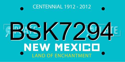 BSK7294 New Mexico License Plate