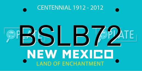 BSLB72 New Mexico License Plate
