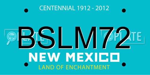 BSLM72 New Mexico License Plate