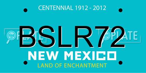 BSLR72 New Mexico License Plate