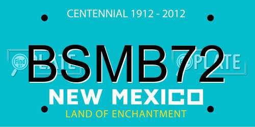 BSMB72 New Mexico License Plate