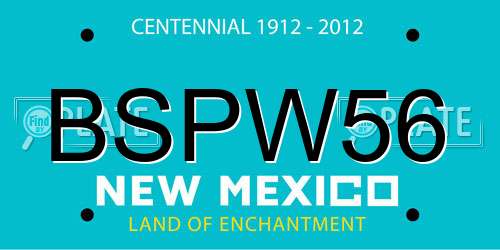 BSPW56 New Mexico License Plate