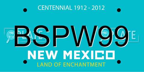BSPW99 New Mexico License Plate