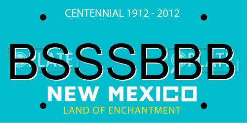 BSSSBBB New Mexico License Plate