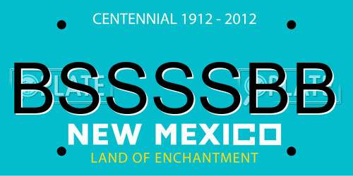 BSSSSBB New Mexico License Plate
