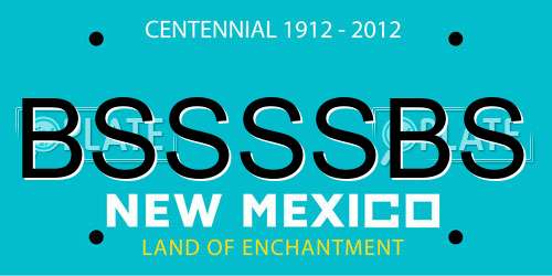 BSSSSBS New Mexico License Plate