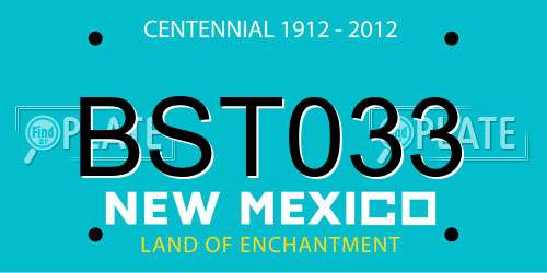BST033 New Mexico License Plate