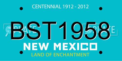BST1958 New Mexico License Plate