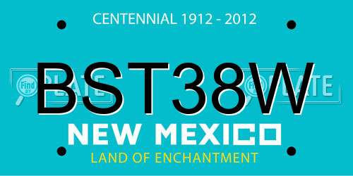 BST38W New Mexico License Plate