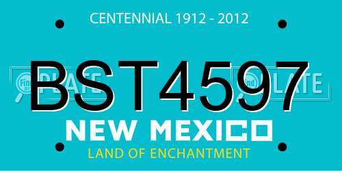 BST4597 New Mexico License Plate