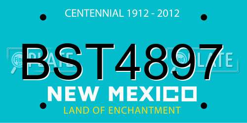 BST4897 New Mexico License Plate