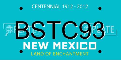 BSTC93 New Mexico License Plate