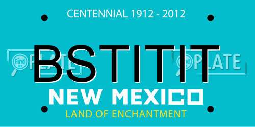 BSTITIT New Mexico License Plate