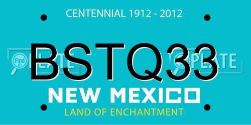 BSTQ33 New Mexico License Plate