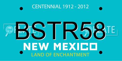 BSTR58 New Mexico License Plate