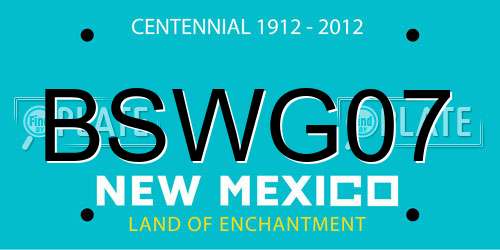 BSWG07 New Mexico License Plate