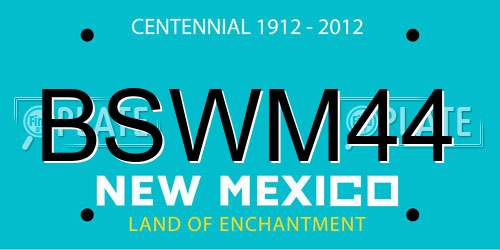 BSWM44 New Mexico License Plate