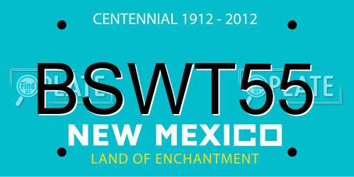 BSWT55 New Mexico License Plate